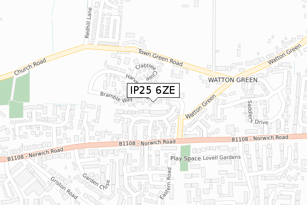 IP25 6ZE map - large scale - OS Open Zoomstack (Ordnance Survey)