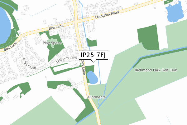 IP25 7FJ map - large scale - OS Open Zoomstack (Ordnance Survey)