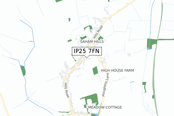 IP25 7FN map - small scale - OS Open Zoomstack (Ordnance Survey)