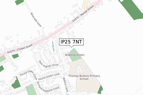 IP25 7NT map - large scale - OS Open Zoomstack (Ordnance Survey)