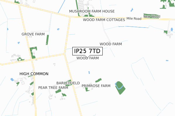 IP25 7TD map - small scale - OS Open Zoomstack (Ordnance Survey)