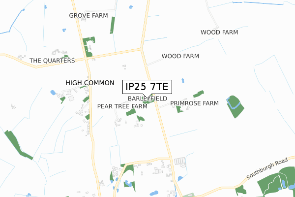 IP25 7TE map - small scale - OS Open Zoomstack (Ordnance Survey)