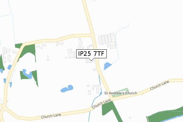 IP25 7TF map - large scale - OS Open Zoomstack (Ordnance Survey)