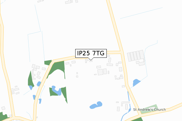 IP25 7TG map - large scale - OS Open Zoomstack (Ordnance Survey)