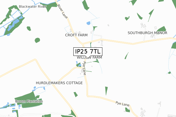 IP25 7TL map - small scale - OS Open Zoomstack (Ordnance Survey)