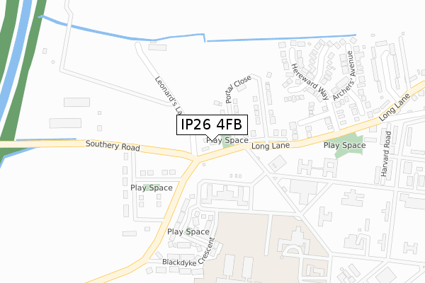 IP26 4FB map - large scale - OS Open Zoomstack (Ordnance Survey)