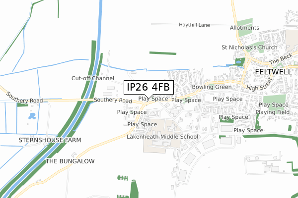 IP26 4FB map - small scale - OS Open Zoomstack (Ordnance Survey)