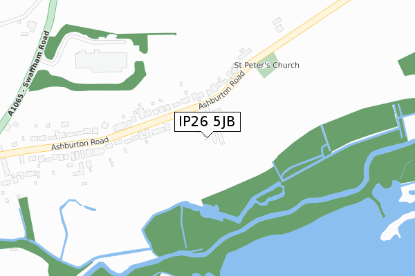 IP26 5JB map - large scale - OS Open Zoomstack (Ordnance Survey)