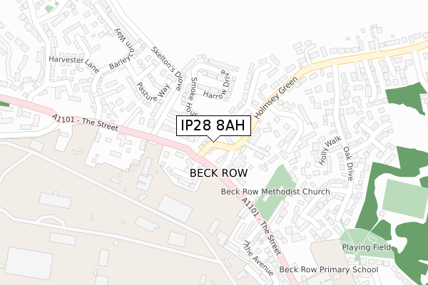 IP28 8AH map - large scale - OS Open Zoomstack (Ordnance Survey)