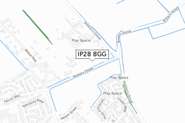 IP28 8GG map - large scale - OS Open Zoomstack (Ordnance Survey)