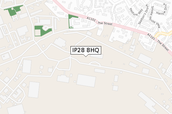 IP28 8HQ map - large scale - OS Open Zoomstack (Ordnance Survey)