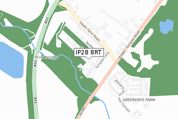 IP28 8RT map - large scale - OS Open Zoomstack (Ordnance Survey)