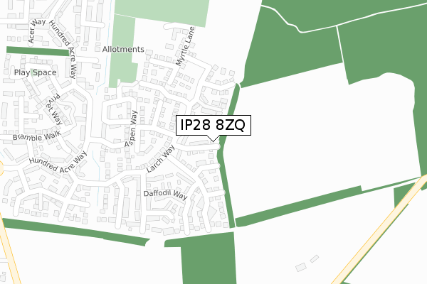 IP28 8ZQ map - large scale - OS Open Zoomstack (Ordnance Survey)