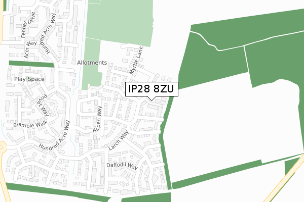 IP28 8ZU map - large scale - OS Open Zoomstack (Ordnance Survey)