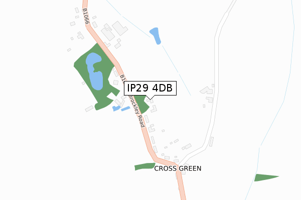 IP29 4DB map - large scale - OS Open Zoomstack (Ordnance Survey)