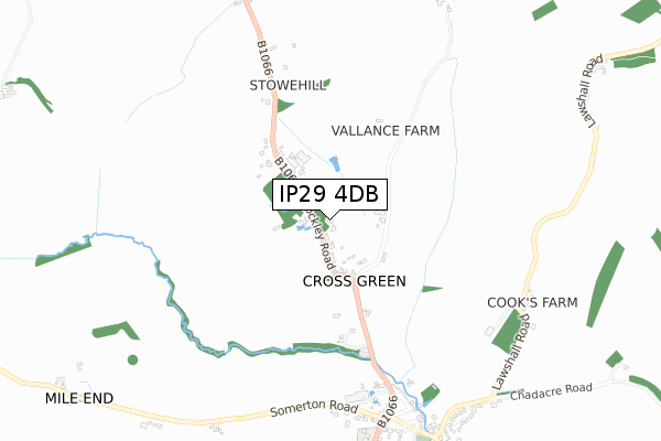 IP29 4DB map - small scale - OS Open Zoomstack (Ordnance Survey)