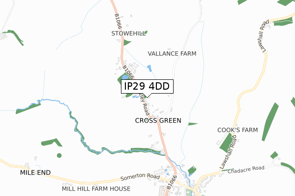 IP29 4DD map - small scale - OS Open Zoomstack (Ordnance Survey)