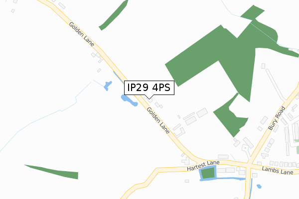 IP29 4PS map - large scale - OS Open Zoomstack (Ordnance Survey)