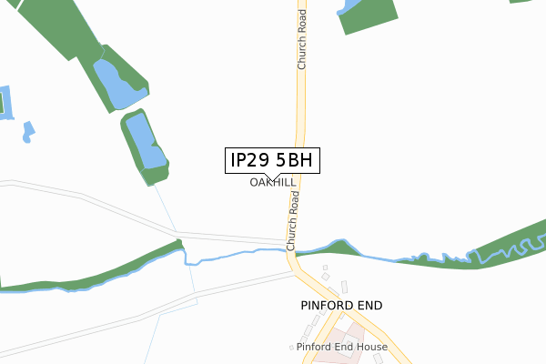 IP29 5BH map - large scale - OS Open Zoomstack (Ordnance Survey)