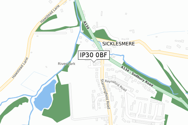 IP30 0BF map - large scale - OS Open Zoomstack (Ordnance Survey)