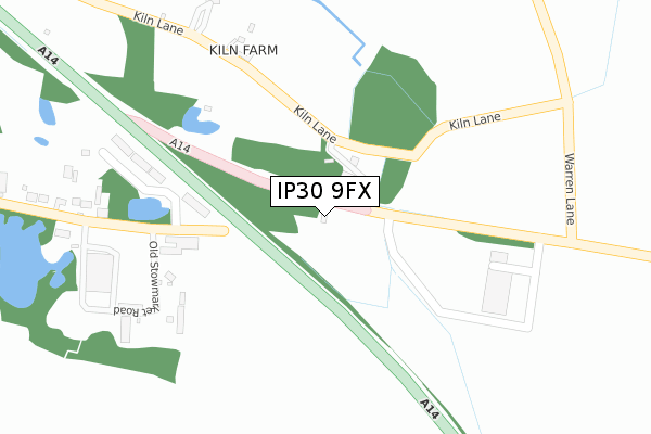 IP30 9FX map - large scale - OS Open Zoomstack (Ordnance Survey)