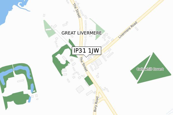 IP31 1JW map - large scale - OS Open Zoomstack (Ordnance Survey)