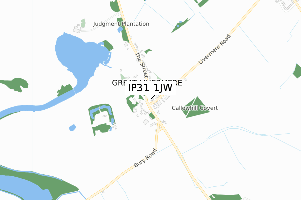 IP31 1JW map - small scale - OS Open Zoomstack (Ordnance Survey)