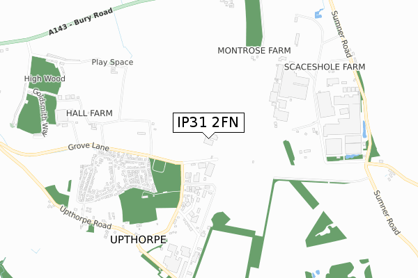 IP31 2FN map - small scale - OS Open Zoomstack (Ordnance Survey)