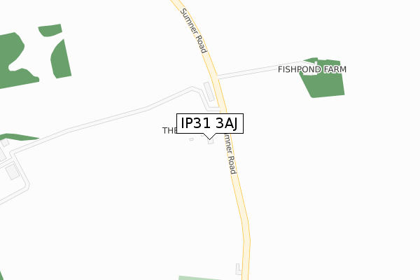 IP31 3AJ map - large scale - OS Open Zoomstack (Ordnance Survey)