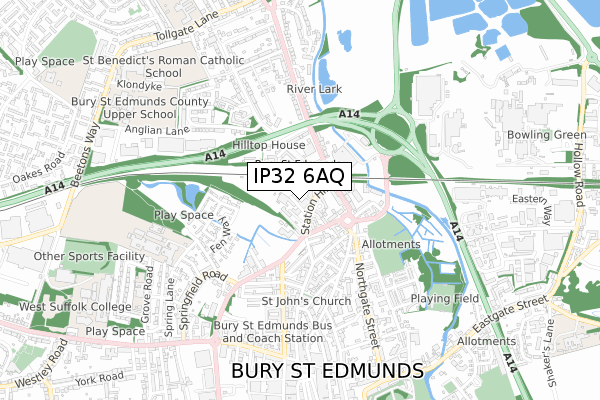 IP32 6AQ map - small scale - OS Open Zoomstack (Ordnance Survey)