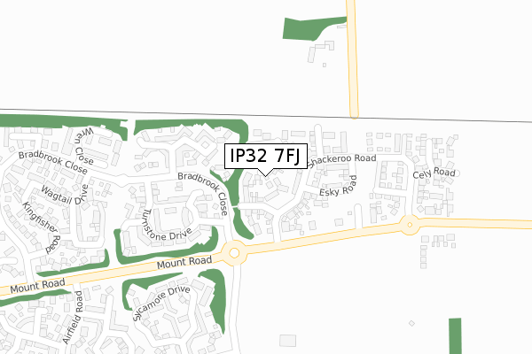 IP32 7FJ map - large scale - OS Open Zoomstack (Ordnance Survey)