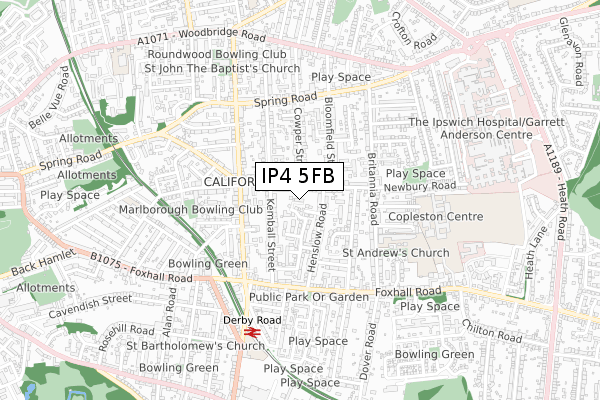 IP4 5FB map - small scale - OS Open Zoomstack (Ordnance Survey)