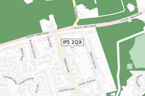 IP5 2QX map - large scale - OS Open Zoomstack (Ordnance Survey)