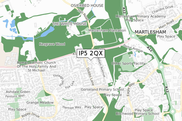 IP5 2QX map - small scale - OS Open Zoomstack (Ordnance Survey)