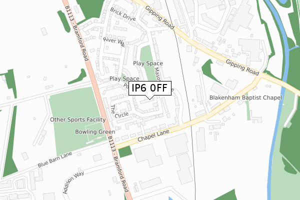 IP6 0FF map - large scale - OS Open Zoomstack (Ordnance Survey)