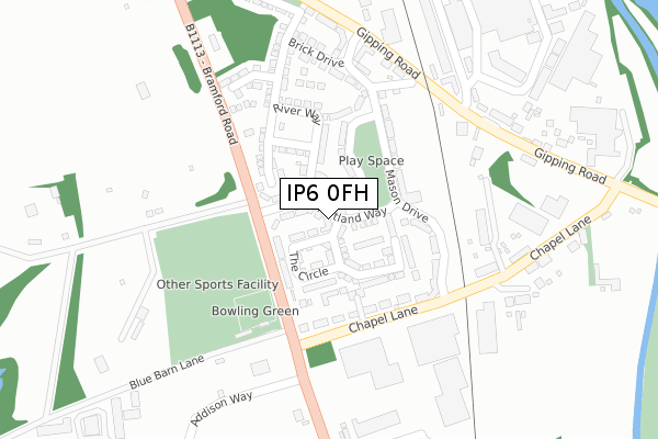 IP6 0FH map - large scale - OS Open Zoomstack (Ordnance Survey)