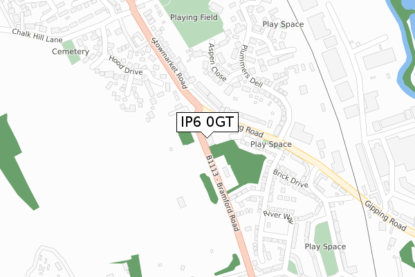 IP6 0GT map - large scale - OS Open Zoomstack (Ordnance Survey)