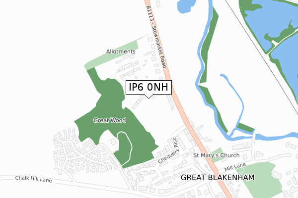 IP6 0NH map - large scale - OS Open Zoomstack (Ordnance Survey)