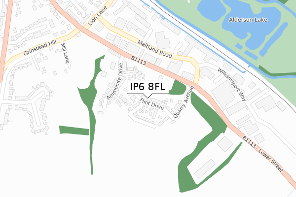 IP6 8FL map - large scale - OS Open Zoomstack (Ordnance Survey)