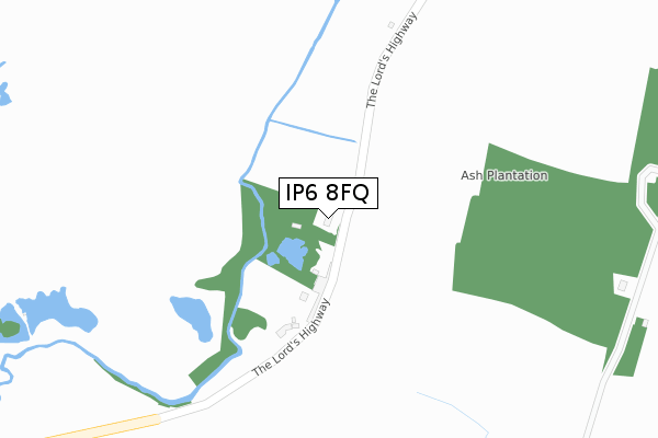 IP6 8FQ map - large scale - OS Open Zoomstack (Ordnance Survey)