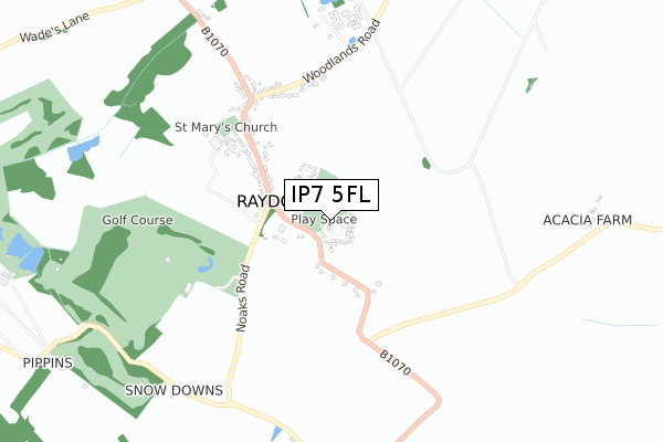 IP7 5FL map - small scale - OS Open Zoomstack (Ordnance Survey)