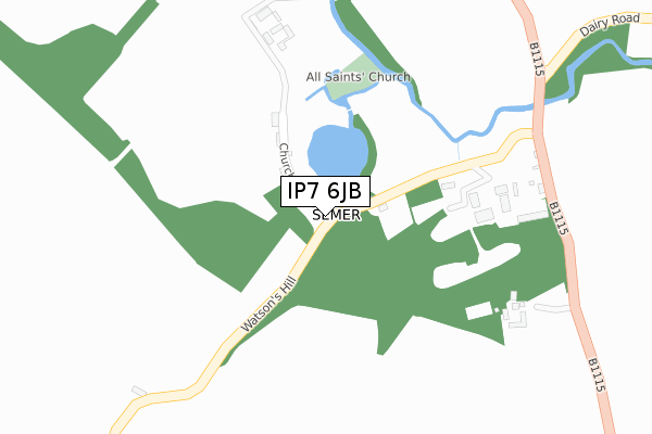 IP7 6JB map - large scale - OS Open Zoomstack (Ordnance Survey)