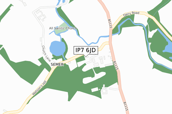 IP7 6JD map - large scale - OS Open Zoomstack (Ordnance Survey)