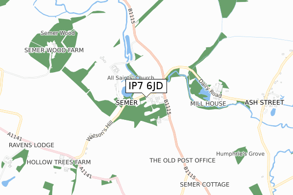 IP7 6JD map - small scale - OS Open Zoomstack (Ordnance Survey)