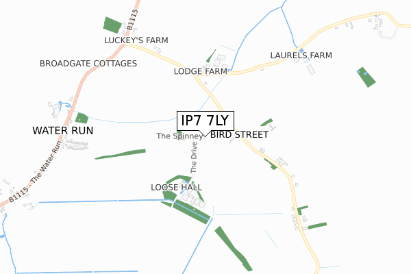 IP7 7LY map - small scale - OS Open Zoomstack (Ordnance Survey)