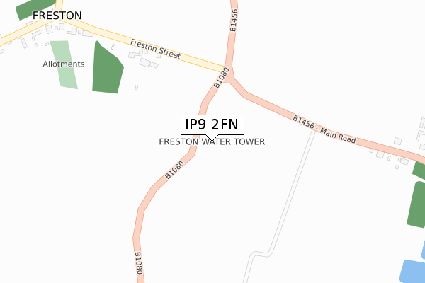 IP9 2FN map - large scale - OS Open Zoomstack (Ordnance Survey)