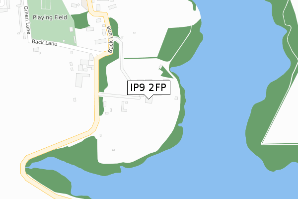 IP9 2FP map - large scale - OS Open Zoomstack (Ordnance Survey)