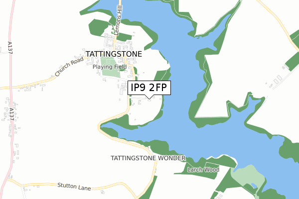 IP9 2FP map - small scale - OS Open Zoomstack (Ordnance Survey)