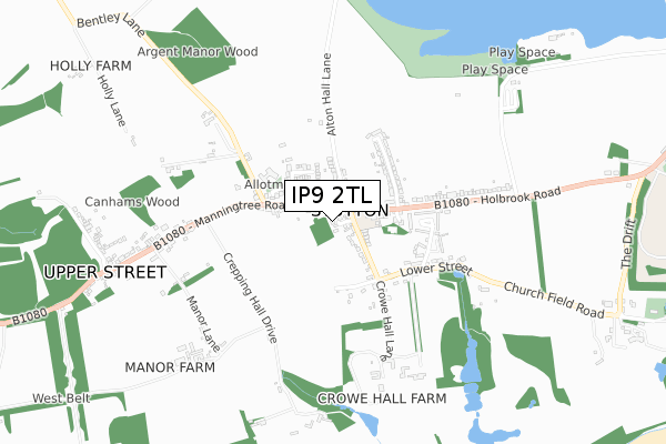 IP9 2TL map - small scale - OS Open Zoomstack (Ordnance Survey)