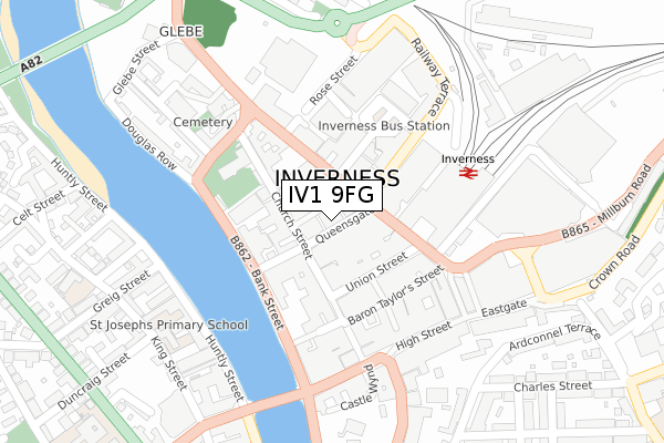 IV1 9FG map - large scale - OS Open Zoomstack (Ordnance Survey)